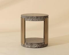 Cavette End Table - Marble Look