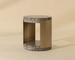 Cavette End Table - Marble Look