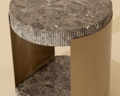 Cavette End Table - Marble Look