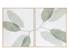 Calm Reflection (Set Of 2) - 40" X 50" - Natural Floater Frame