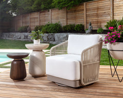 Allariz Swivel Armchair - Greige