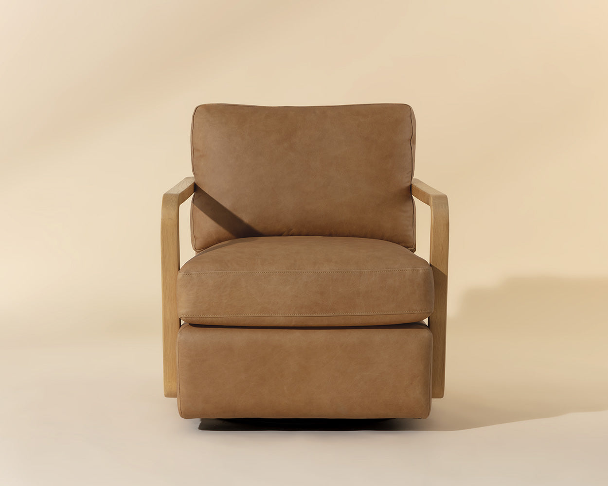 Castell Swivel Lounge Chair - Rustic Oak