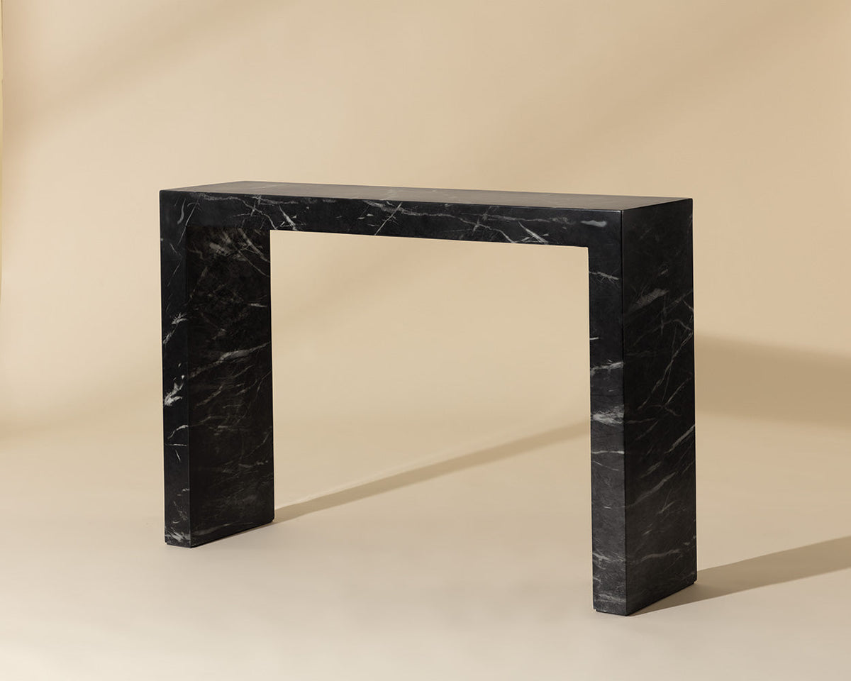 Axle Console Table - Marble Look