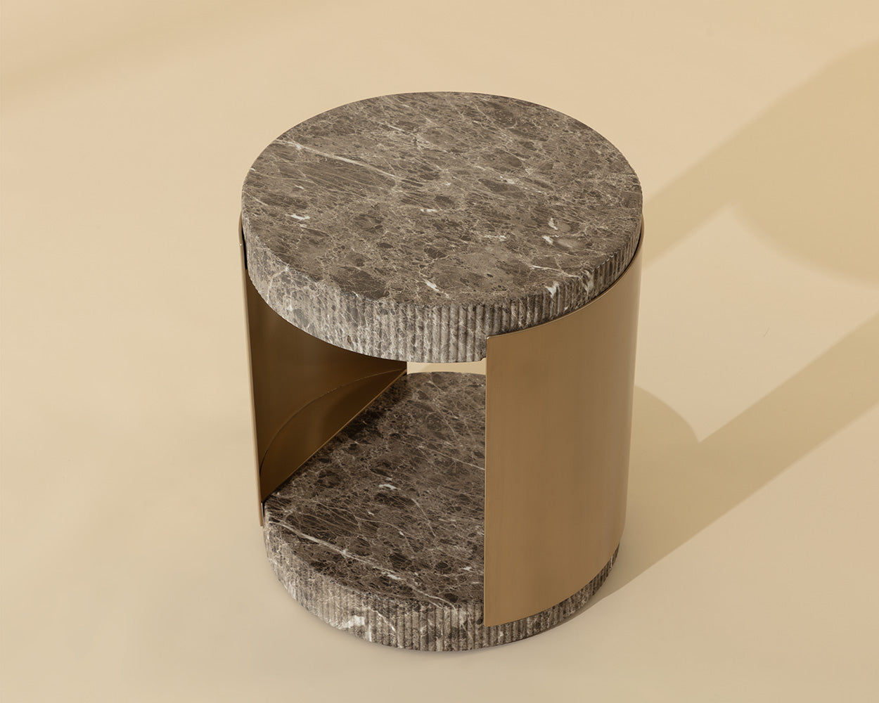 Cavette End Table - Marble Look