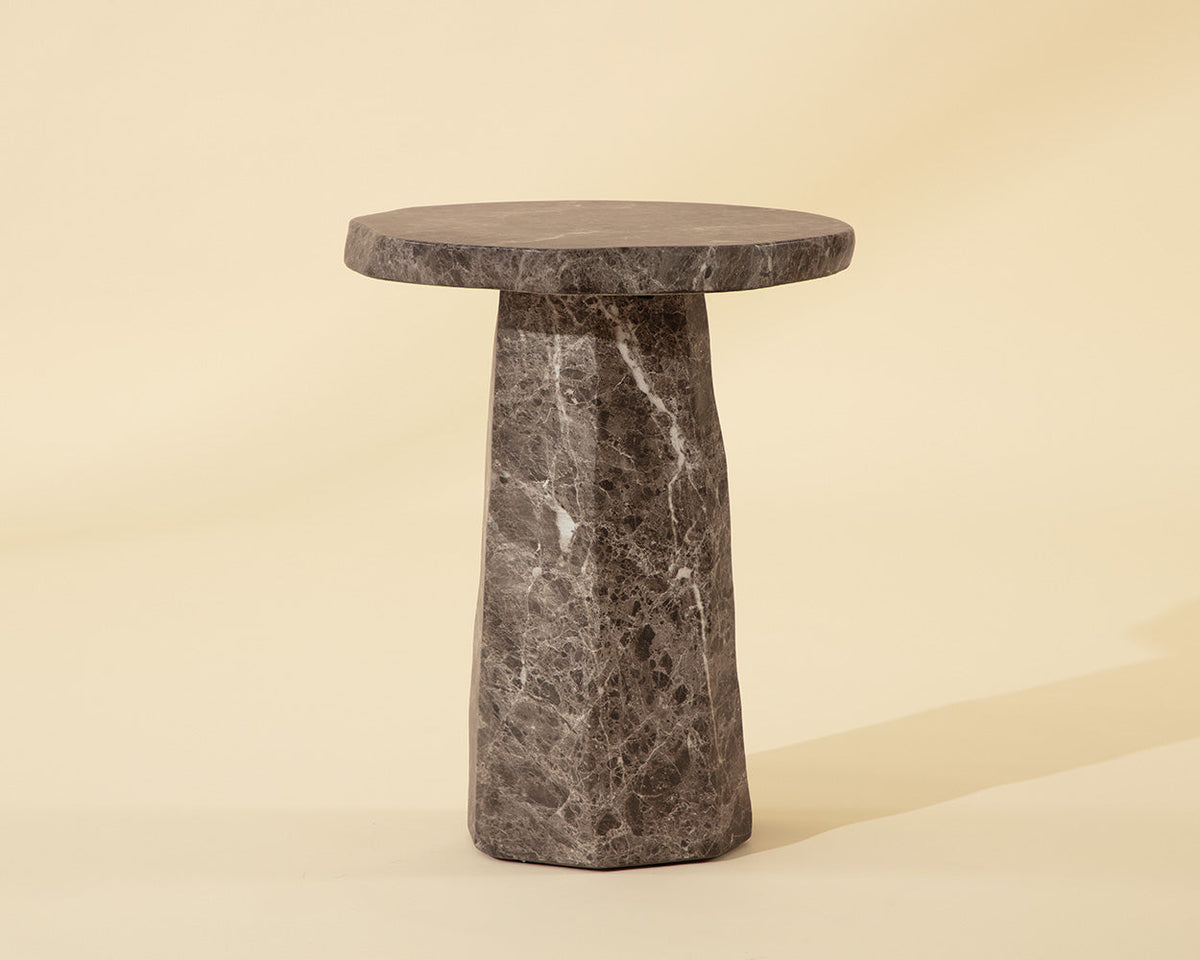Baldur End Table - Marble Look