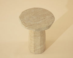 Baldur End Table - Travertine Look