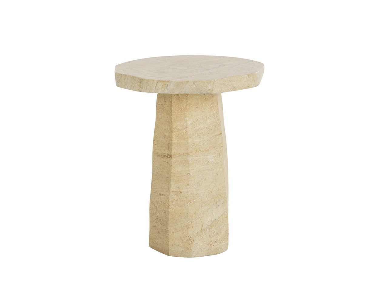 Baldur End Table - Travertine Look
