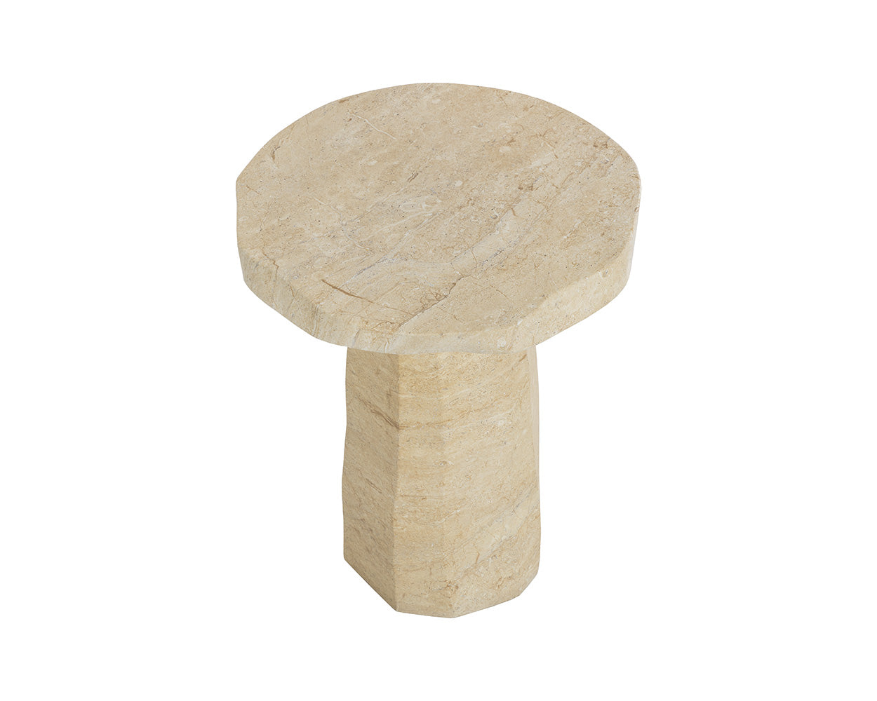 Baldur End Table - Travertine Look
