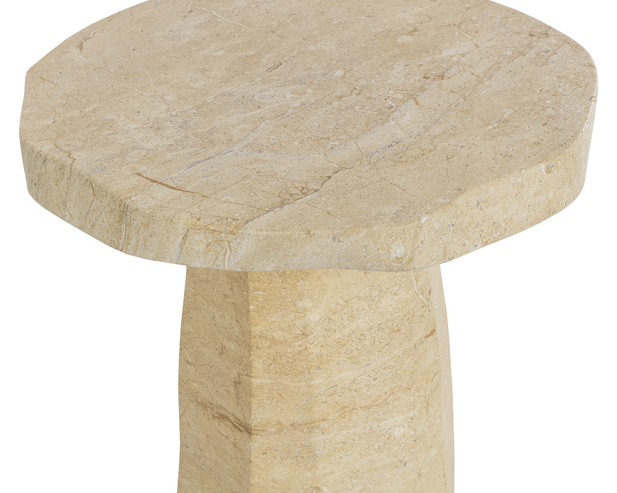 Baldur End Table - Travertine Look