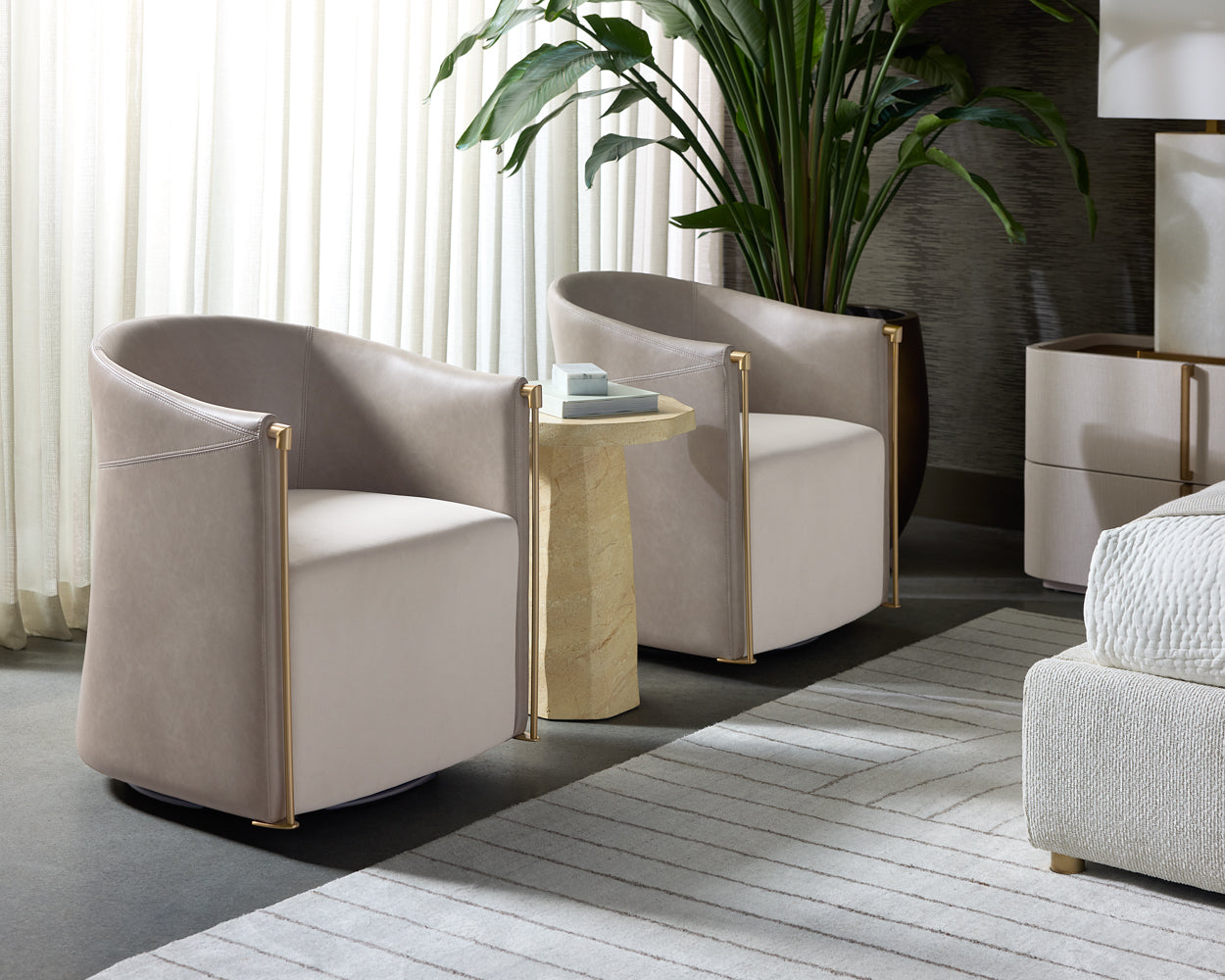 Baldur End Table - Travertine Look
