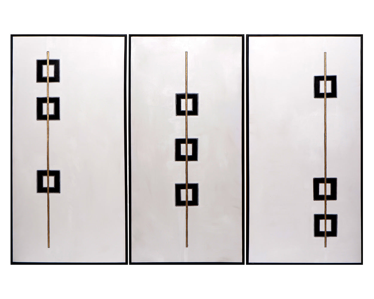 Boxed In (Set Of 3) - 30" X 60" - Black Floater Frame