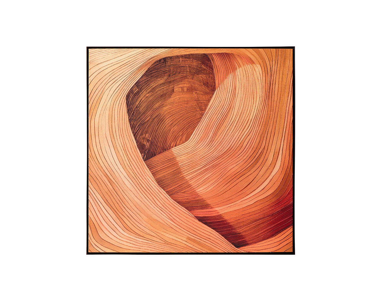 Canyon Dreams II - 48" X 48" - Black Floater Frame