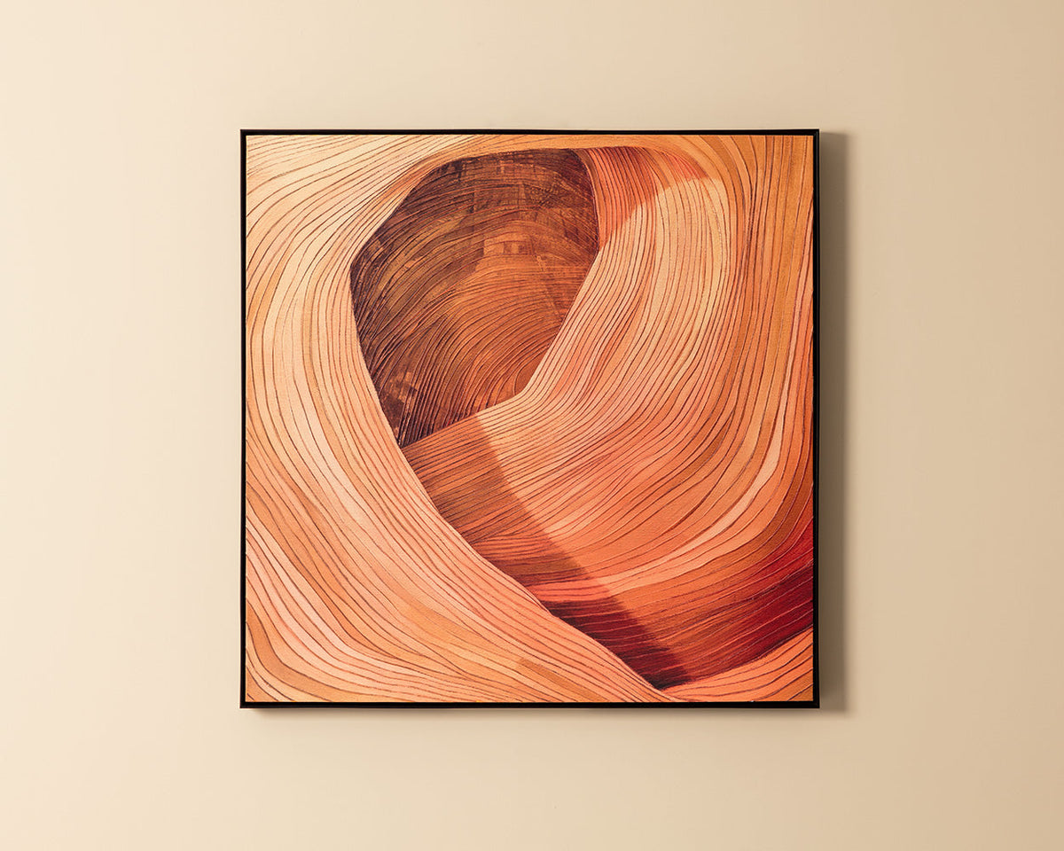 Canyon Dreams II - 48" X 48" - Black Floater Frame