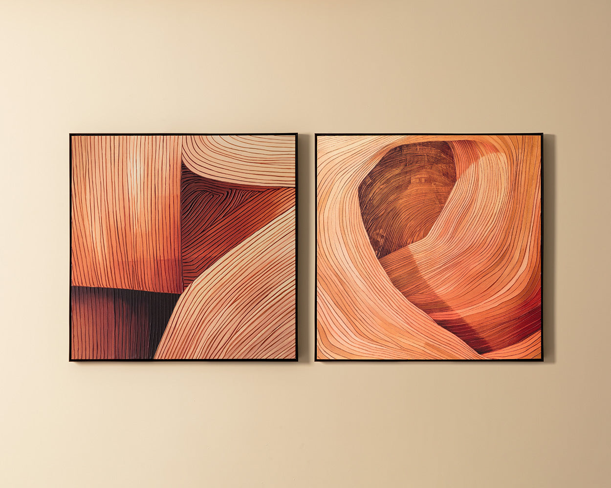 Canyon Dreams II - 48" X 48" - Black Floater Frame