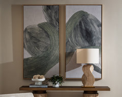 Bloom And Flow (Set Of 2) - 30" X 60" - Natural Floater Frame