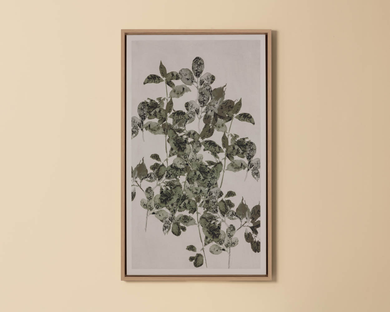 Botanical Study I - 18.5" X 31" - Natural Floater Frame