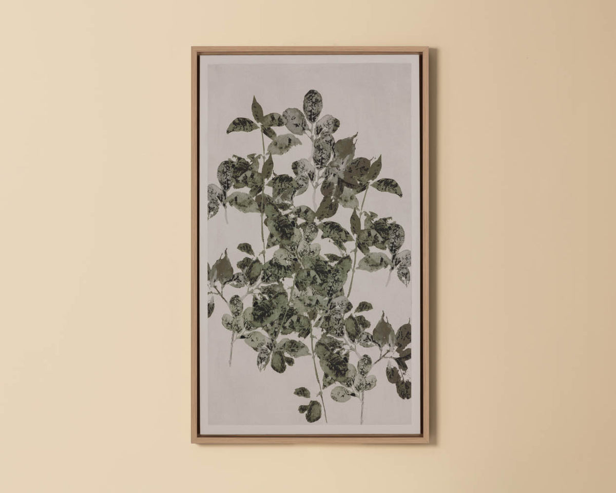 Botanical Study I - 18.5" X 31" - Natural Floater Frame
