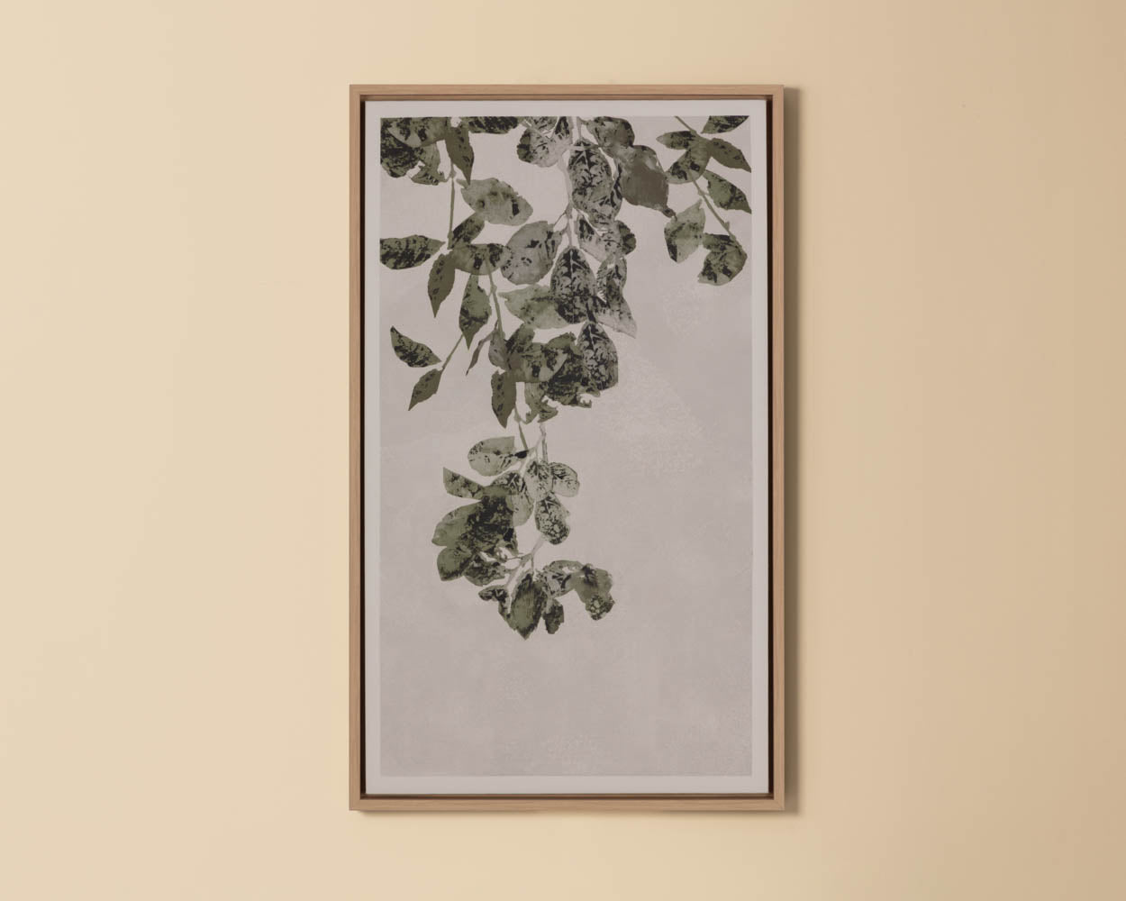 Botanical Study II - 18.5" X 31" - Natural Floater Frame